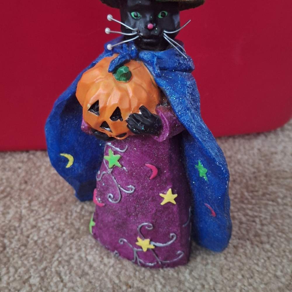 Blue Wizard Figurine with Orange Hat